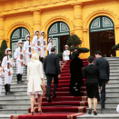 The welcoming ceremony was followed by meetings at the Presidential Palace  Photo: Lise Åserud, NTB scanpix